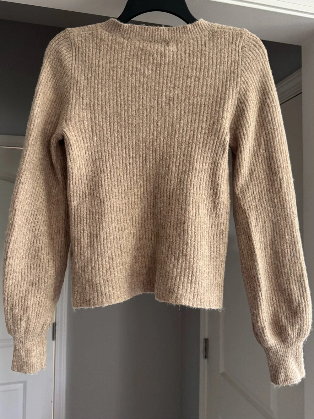 J. Crew Extra Soft Wool Blend Women's Crewneck Ribbed Sweater Tan XS